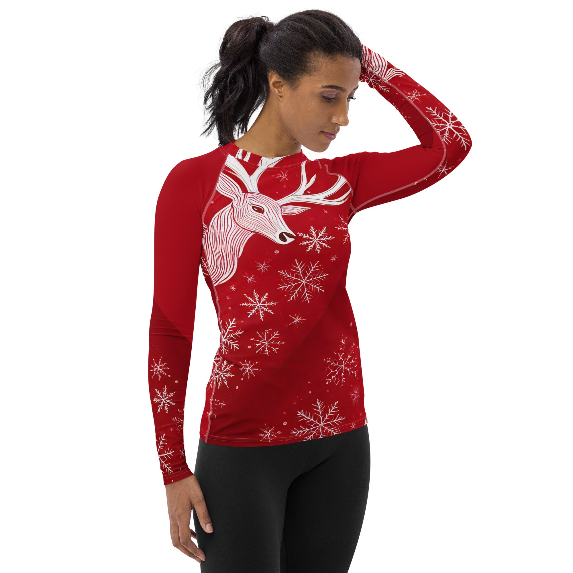 Christmas Pullover Sweater. Red Long Sleeved Party Top. WickedYo.